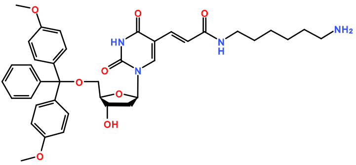 (image for) MC011758 5'-DMT-5-[N-(6-Aminohexyl)-3-E-acrylamido]-2'-deoxyuridine